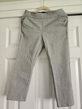 Gray/black Pinstripe Women's Capris